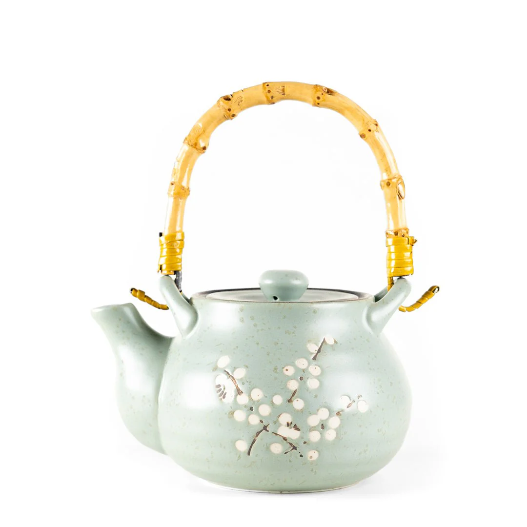 Jade Blossom Ceramic Tea Set - Image 4