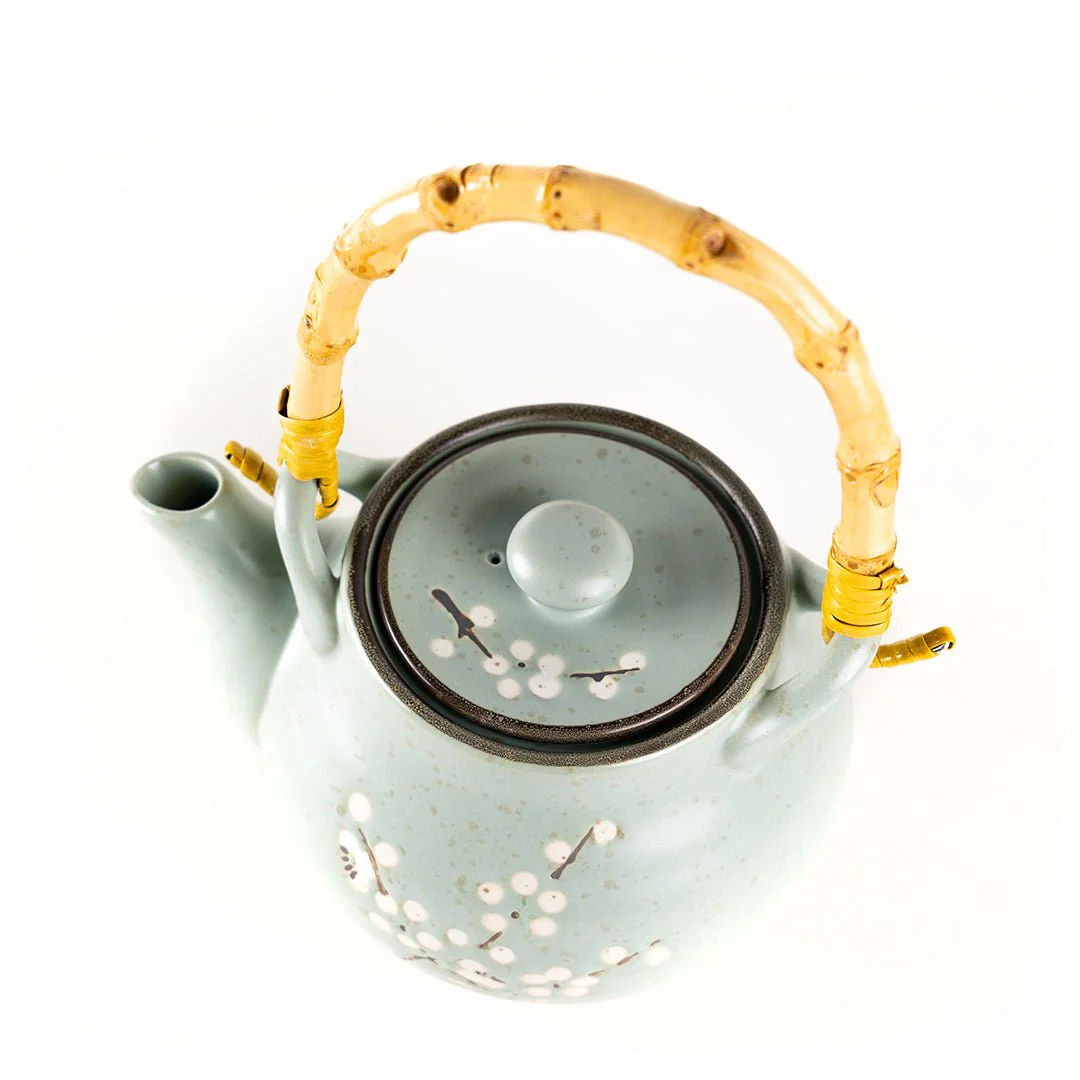 Jade Blossom Ceramic Tea Set - Image 5