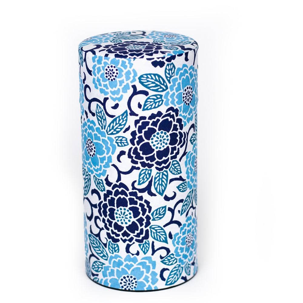 Japanese Tea Canister -Blue Blossoms