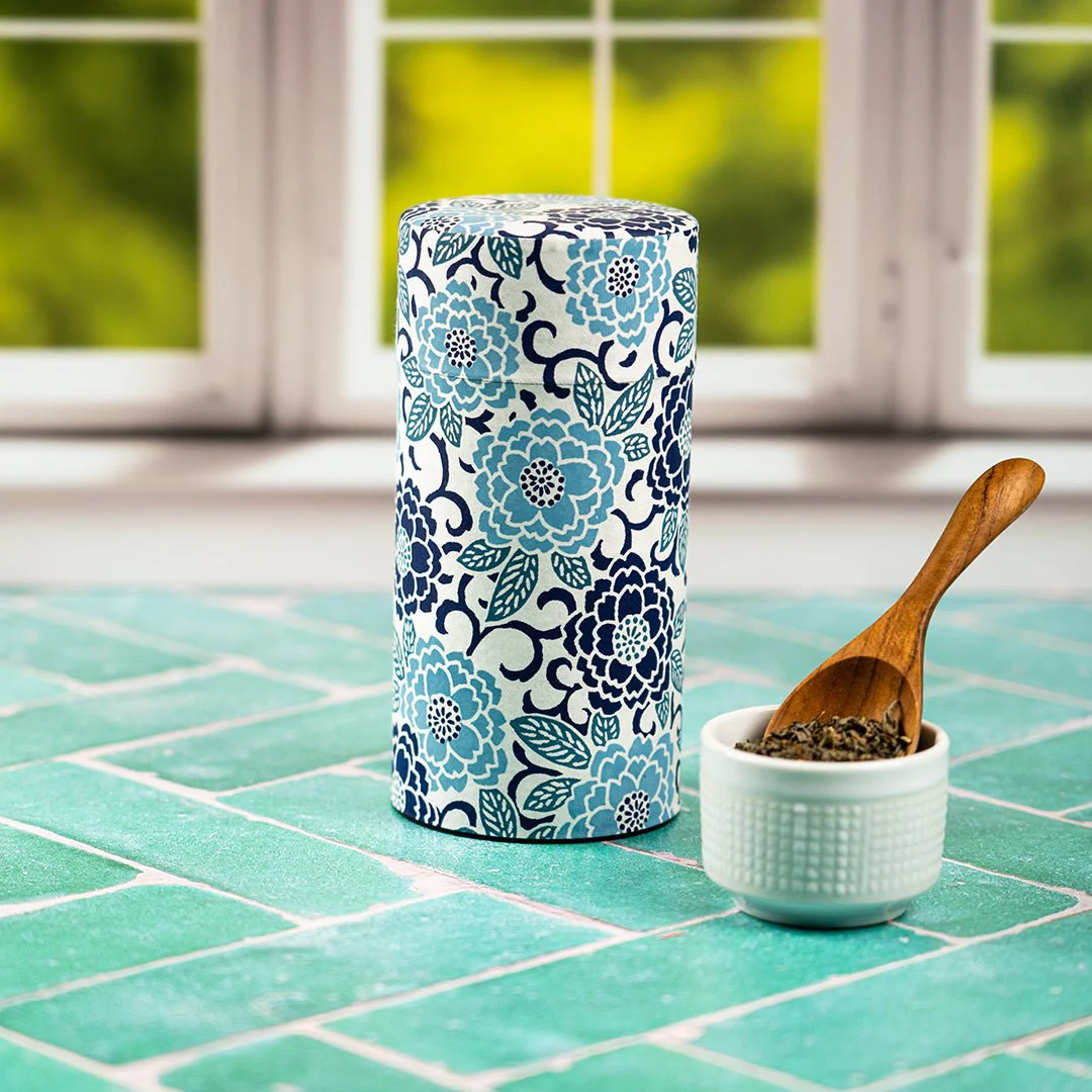 Japanese Tea Canister -Blue Blossoms - Image 3