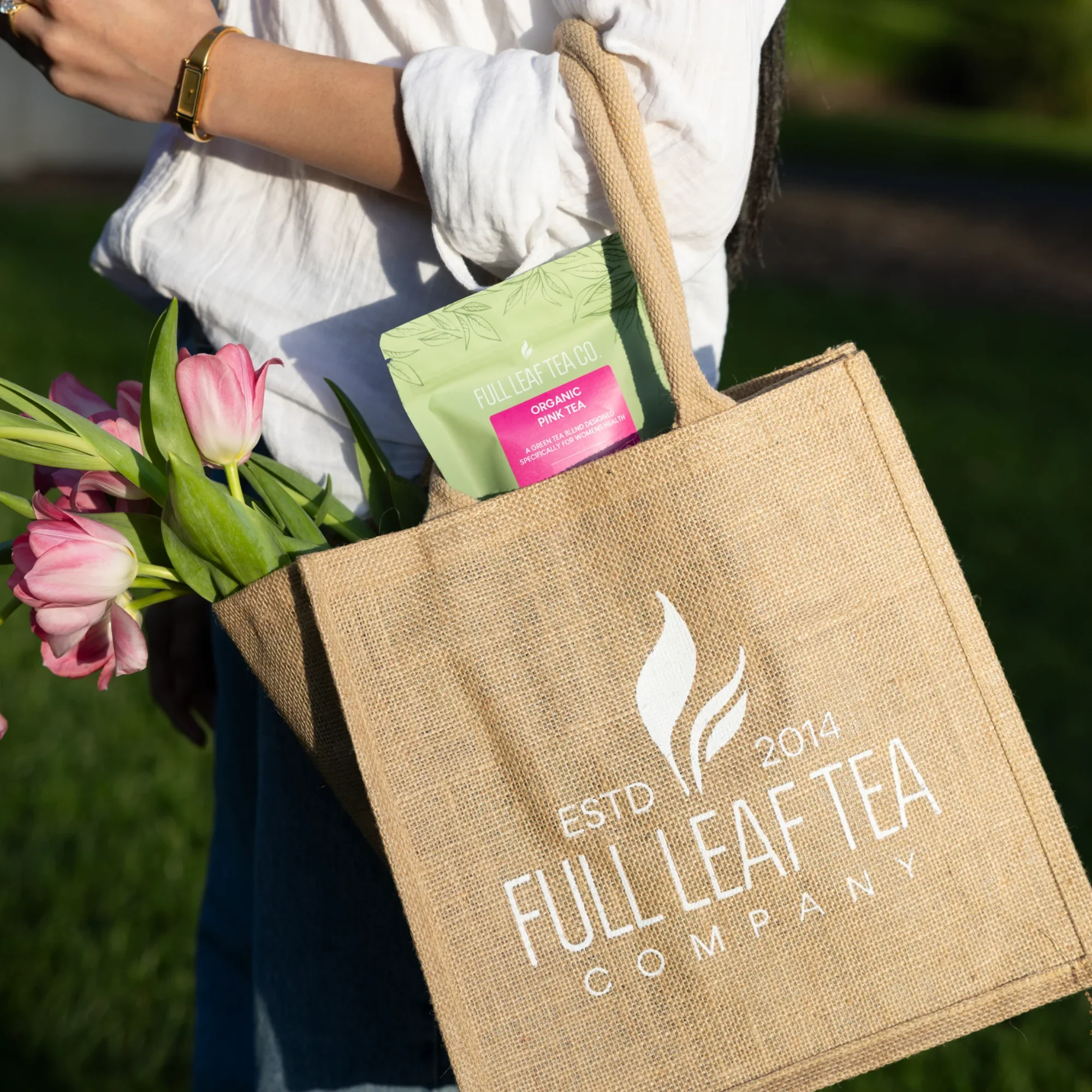 Signature Burlap Tote Bag - Image 3