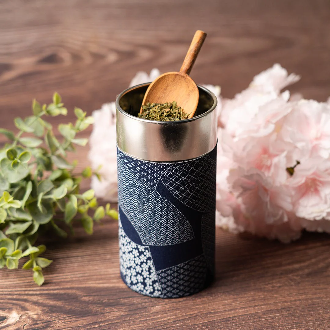 Japanese Tea Canister - Blue - Image 3