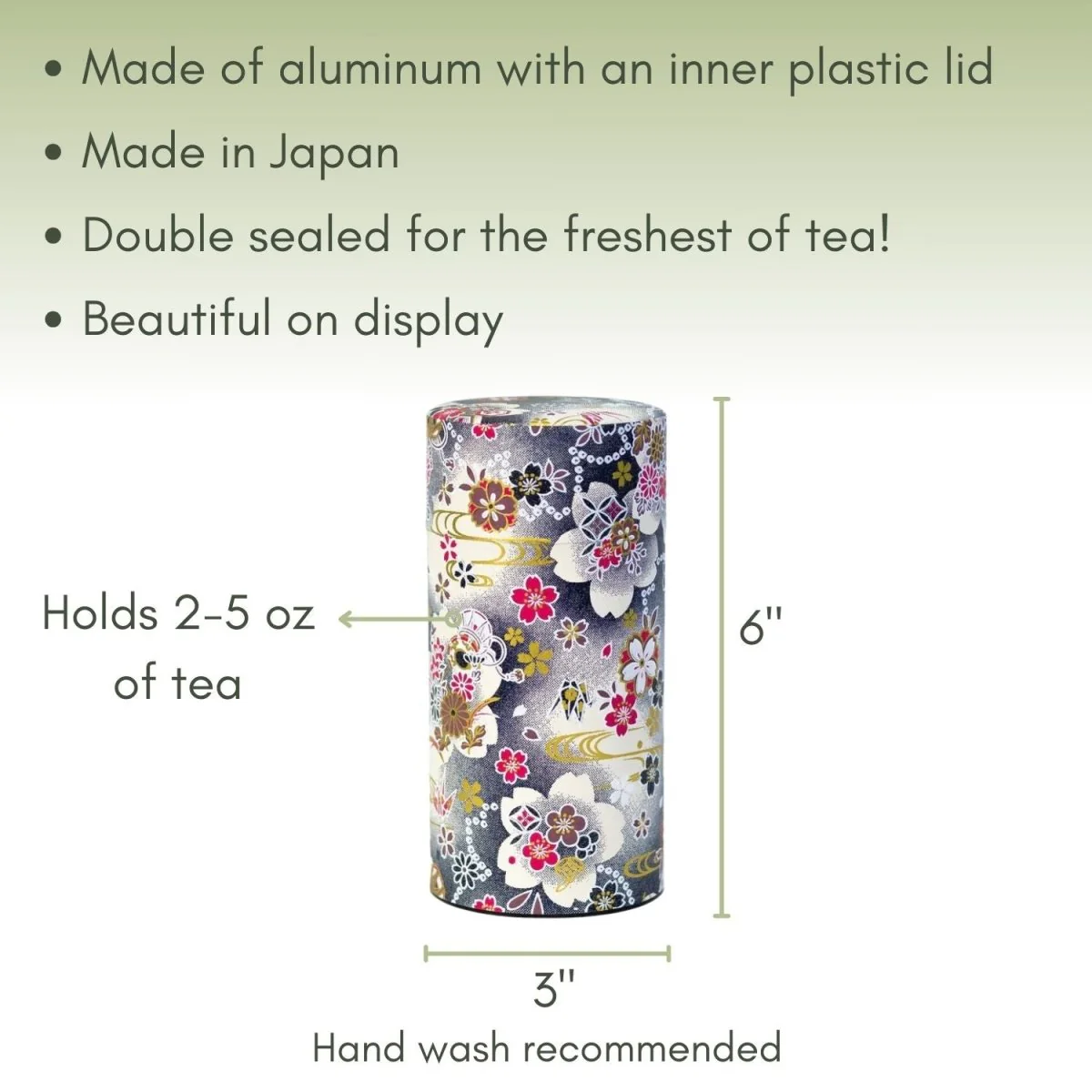 Japanese Tea Canister - Japanese Floral - Image 2
