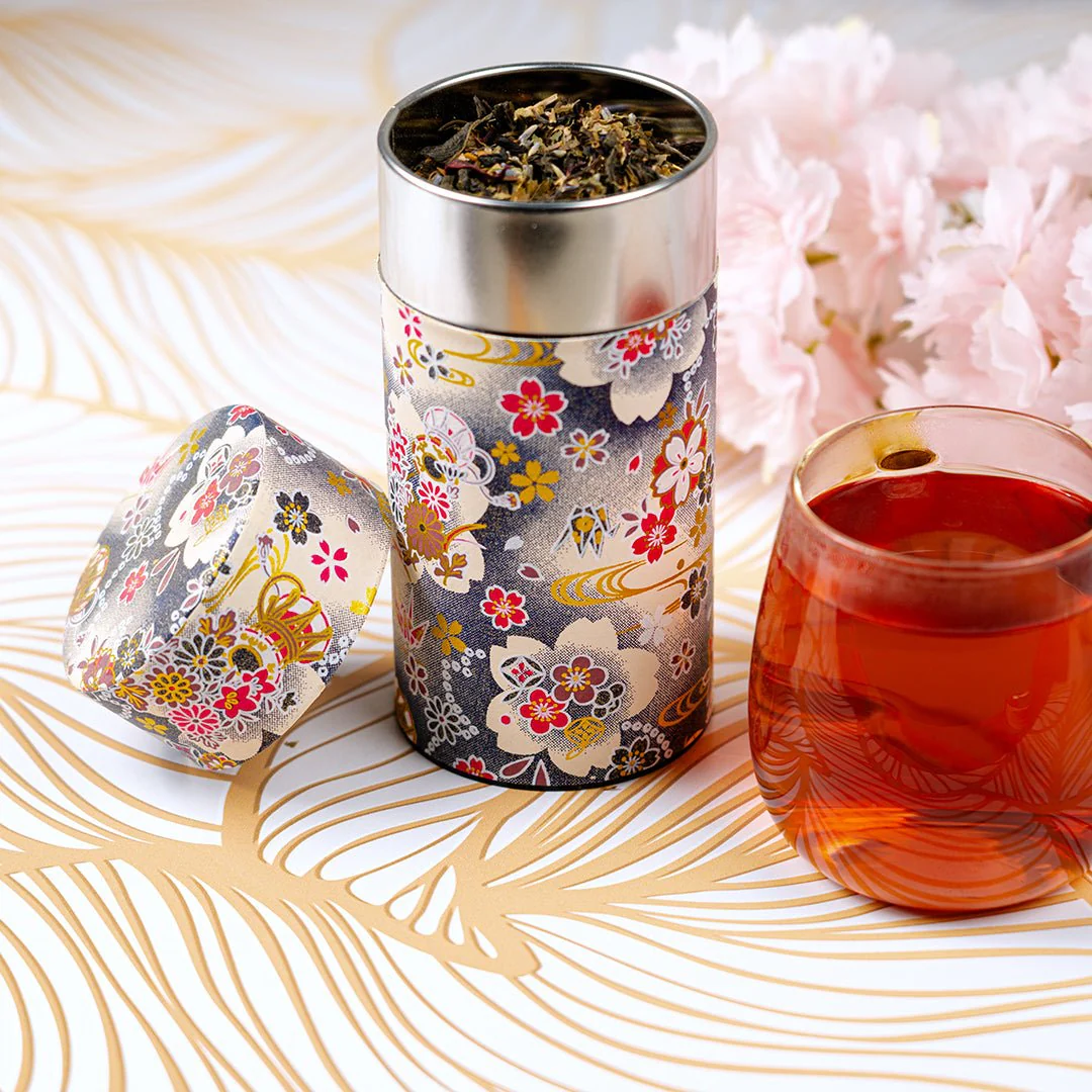Japanese Tea Canister - Japanese Floral - Image 3