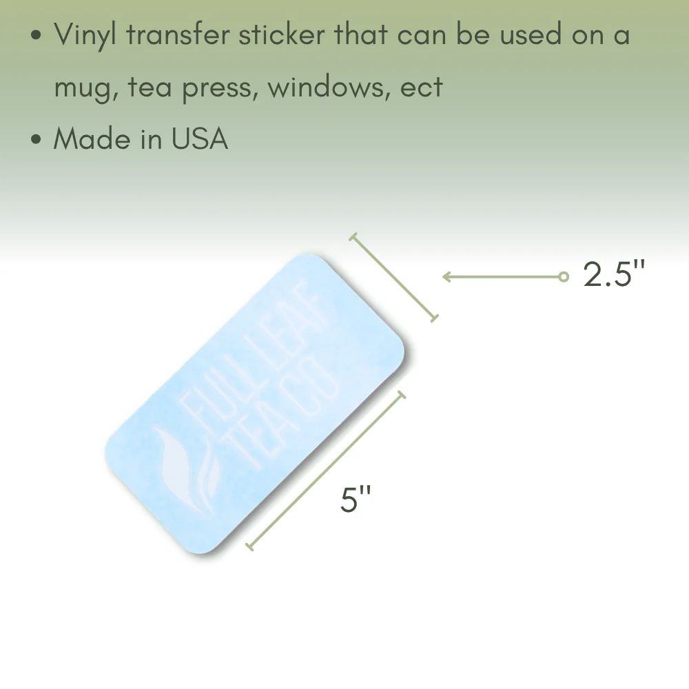 Full Leaf Tea Co. Vinyl Transfer Sticker - Image 2